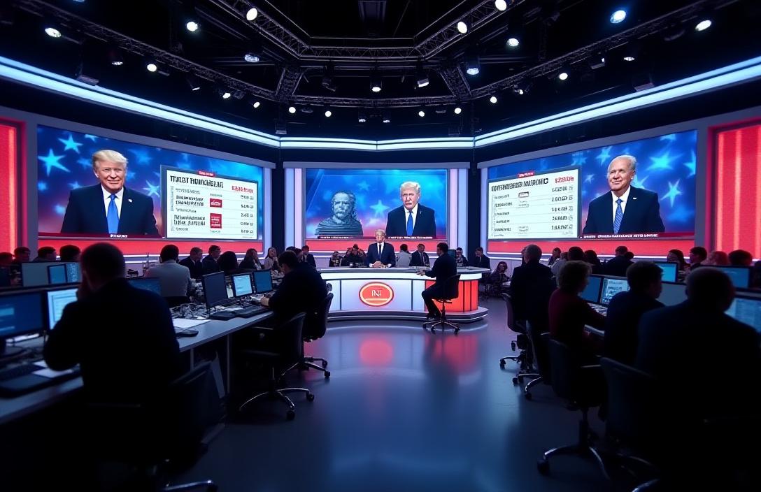 Studio broadcast per notte elezioni